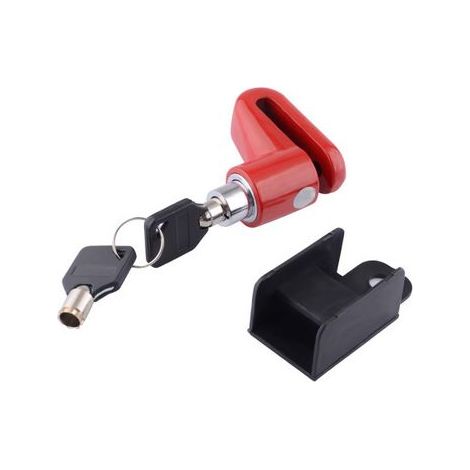 Antivol de disque de vélo rouge 5545 mm, antivol, mini antivol de disque pour VTT avec cadre et système de verrouillage à clé. (1/5)