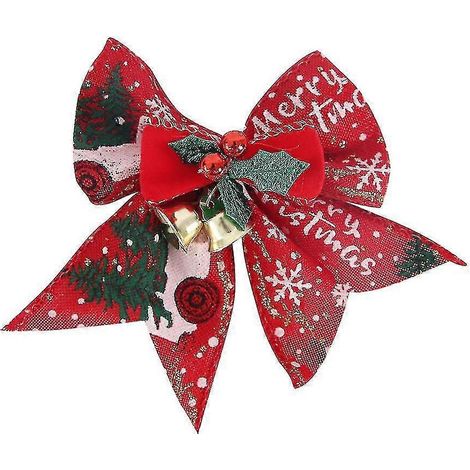 8pcs nœud de Noël, nœud pour sapin de Noël, décoration de nœud de Noël (d, style) (1/5)