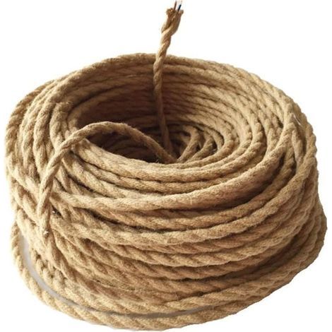 Corde Électrique Vintage 10m Fil de Cuivre Tressé Industriel Rétro pour Lampe Pendentif DIY Éclairage Décoration (1/4)