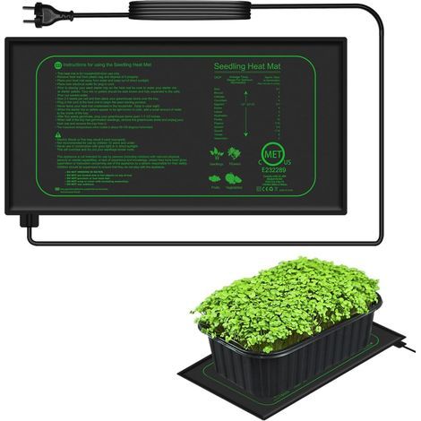 Heizmatte für Pflanzen, schnelle Erwärmung, feuerfest, zur Keimung und Temperaturregulierung, ideal für Sämlinge, Haustiere und Reptilien, Maße 20,75 Zoll × 10 Zoll, Leistung 21 Watt, 2 Stück (1/5)