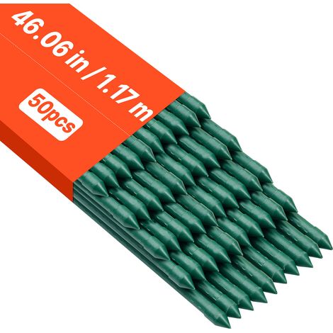 VEVOR Picchetti da Giardino 1170 mm Confezione da 50, Bastoni di Sostegno per Piante con Estremita Appuntita e Protuberanze Antiscivolo per la Coltivazione di Piante Rampicanti, Verdure da Esterno