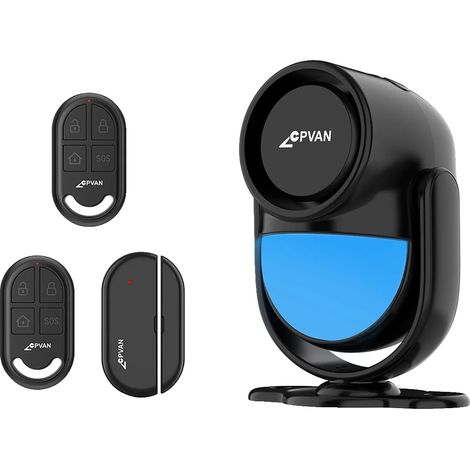 Allarme con rilevatore di movimento, sensore ad alta sensibilità, suono a 120 dB, kit nero A (1/2)