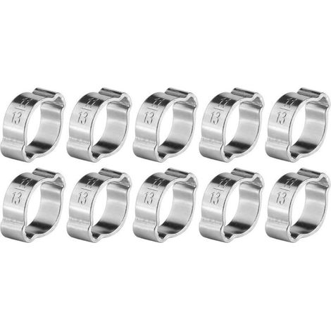 10 Pcs Colliers de Serrage Tuyau Serrage Ajustable Ajustable en Acier Inoxydable (11-13Mm) (1/4)