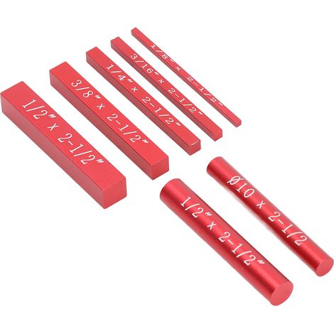 Kit de 7 cales de réglage en alliage d'aluminium noir anodisé, outil de menuiserie pour mesure, rouge (1/5)