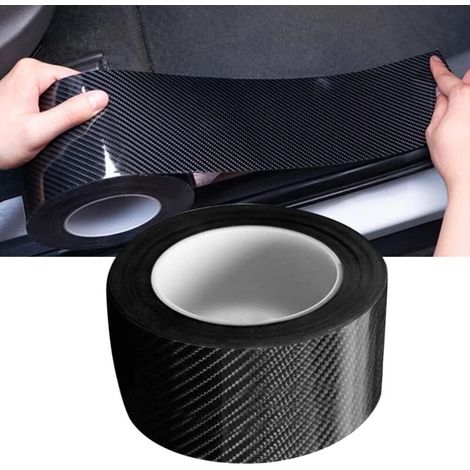 XEPHO Film de Carbone Protection Universel pour Seuil de Porte de Voiture, 7cm x 10m Protecteur de Pare-Chocs, Protecteur de seuil de Porte de Voiture Anti-Kick Guard de Pare-Chocs (1/5)