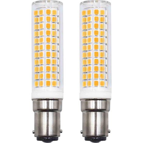 2er-Pack B15d LED-Lampen, Ersatz für 75W 90W 80W, Warmweiß 3000K, 220V 230V, 890lm, 7W, Wandleuchte für Wohnzimmer, Kronleuchter, Nähmaschine [Energieklasse E] (1/5)
