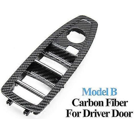 Cache de panneau de commande de lève-vitre intérieur en fibre de carbone pour BMW Série 1, 3 et 4 (F20, F30, F31, F34, F35) - Référence : 51417289346 - Panneaux de porte intérieurs - Porte conducteur  (1/5)