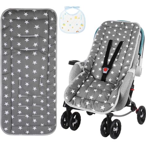 Cuscino universale per passeggino, cuscino riduttore regolabile per carrozzina, cuscino comfort per passeggino per neonati 100% cotone, morbido e reversibile, imbottitura per cuscino neonato, antitras (1/5)