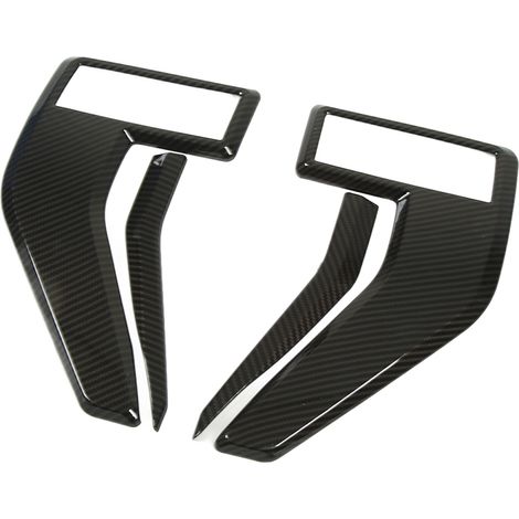 Seitenflügel-Zierleiste im Carbonfaser-Stil als Ersatz für Ford-Modelle ab 2021, Radlauf-Emblem, Frontemblem-Abdeckungen, 2-teiliges Set, mattschwarz. (1/5)