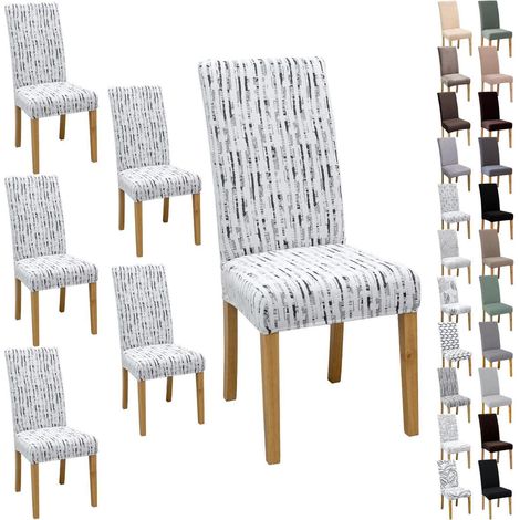 Housses de chaise Jacquard extensibles, lot de 4/6, douces et décoratives (1/5)