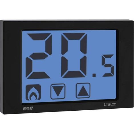 Thermostat à écran Tactile avec Affichage LCD pour Chaudière Alimentation par Piles Noir Vemer VE433900 Thalos