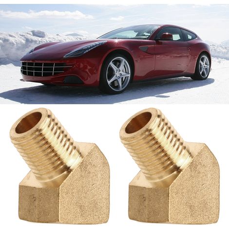 Une paire de raccords adaptateurs de tuyau en laiton massif à filetage interne de 8 mm coudés à 45 degrés est disponible à la vente (numéro d'article : TU-BBS14). (1/5)