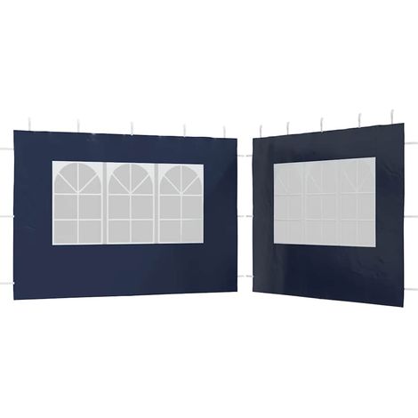 Paroi de tente de réception 2 pcs avec fenêtre PE Bleu (1/5)