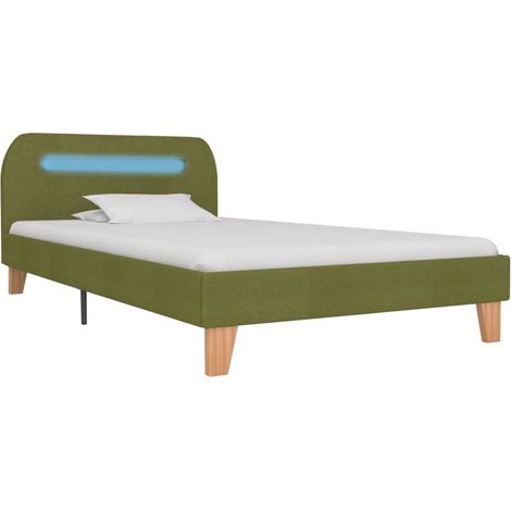 Maison Exclusive - Bettgestell mit LED Grün Stoff 90x200 cm