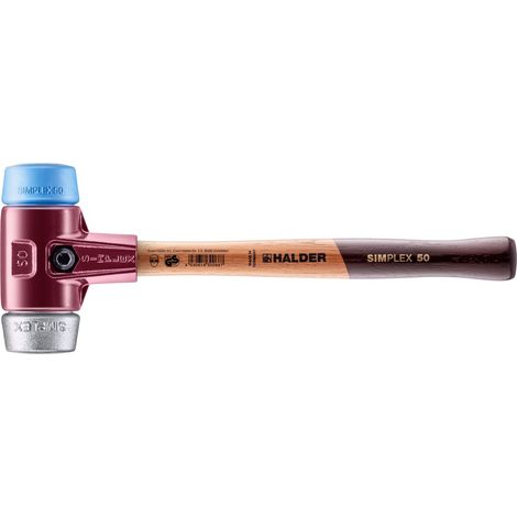 HALDER SIMPLEX Schonhammer Ø 50 mm TPE-soft blau / Weichmetall mit Tempergussgehäuse