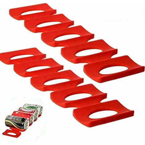 Bac pour Refrigerateur Tapis Rangement Frigo Organisateur en Silicone, Range Canette et Support Bouteille Easy Gerbeur, Tapis pour Ranger Bouteille Frigo Organisation. (Rouge, Paquet de 2 Piéces) (1/5)