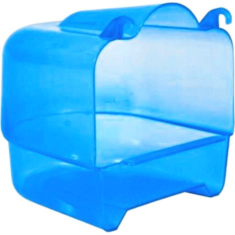 Piscina in acrilico BLUE Parrot - fissata a una gabbia per piccoli pappagalli o altri uccelli esotici (1/3)