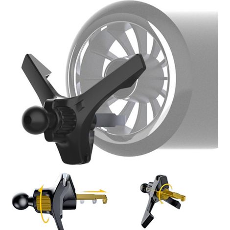 Support universel pour téléphone en voiture, adaptateur en Y pour bouche d'aération, support orientable, pince réglable, accessoire de fixation pour smartphone. (1/5)