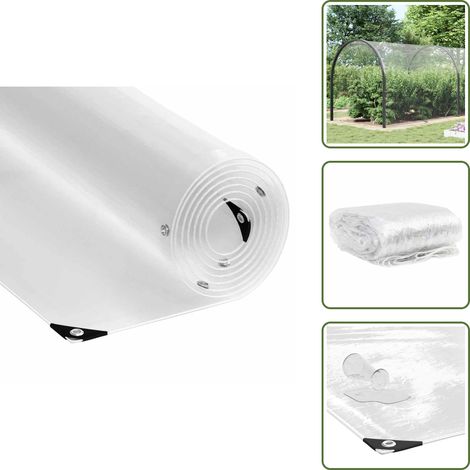 Protección contra lluvia - vidaXL Lona transparente con ojales PVC 5x12 m - Cortina de puerta