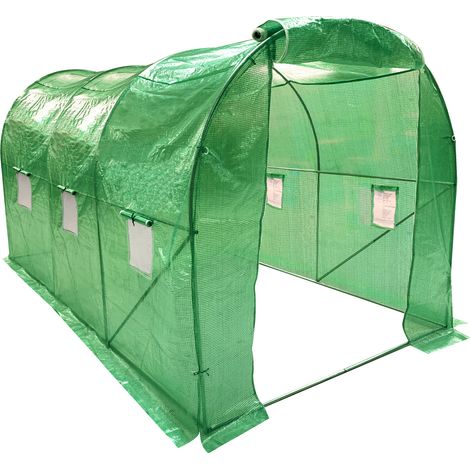 3m x 2m Polytunnel Greenhouse Roll Up Windows Wolf Poly Tunnel (1/3)