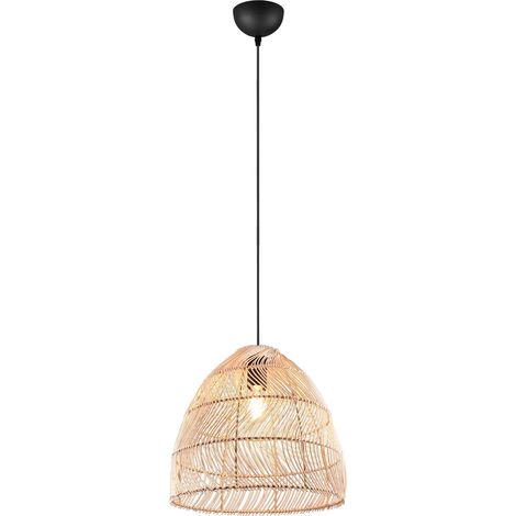 Lampada a sospensione RIKE rattan nero/marrone Ø35 E27 (1/5)