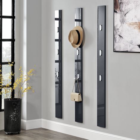 Wandgarderobe Hansnes mit 3 Klapphaken 165 cm Grau [en.casa] (1/5)