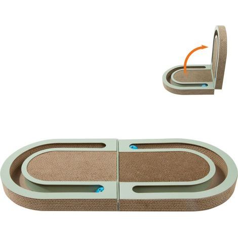 ALLIANDIS Planche à gratter pliable en polymère pour chat avec balle, griffoir pour la maison (1/4)