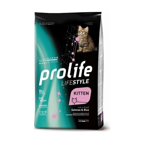 Gatto - Life Style Kitten Salmone & Riso Prolife - size 400 gr (1/3)