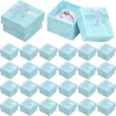 24 Pcs, 4x4x3cm  Petite Boite A Bijoux, Bote De Bague, Boite Cadeau Bijoux En Carton, Carr Prsentes Ecrins, Botes  Bijoux Cas Pour Pendentif, Bouc (1/5)