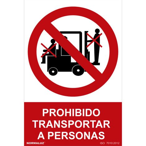 Panneau Interdiction Transport Personnes Signalisation Claire, Pvc Résistant - Normaluz (1/3)