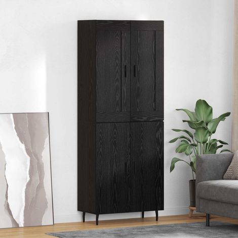 vidaXL  Highboard  2 pcs Black Oak Engineered Wood