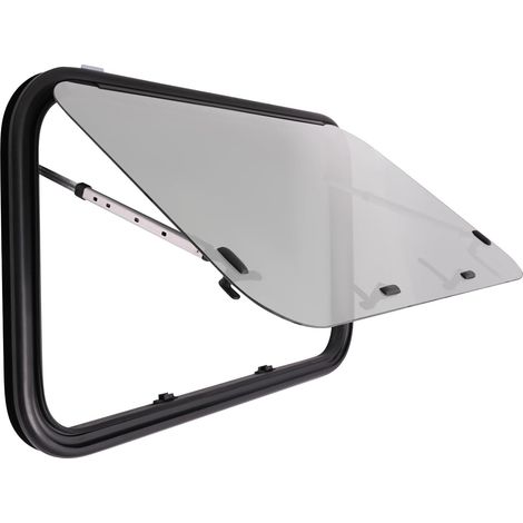 Gojoy – Fenêtre latérale pour camping-car – Verre trempé 4mm – Moustiquaire intégrée – Ouverture 65° – Installation facile – Dimensions 900x550mm