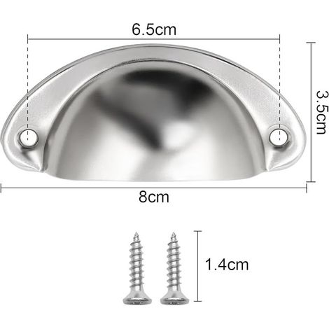 16 Stück Vintage-Metallgriffe in Muschelform, Muschel-Schubladengriffe mit Schrauben, Muschel-Möbelgriffe für Schränke, Schubladen, Kommoden (1/4)