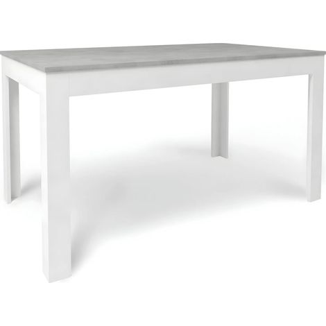 Tavolo Allungabile da Interno 140x80 cm Cemento e Bianco (1/4)