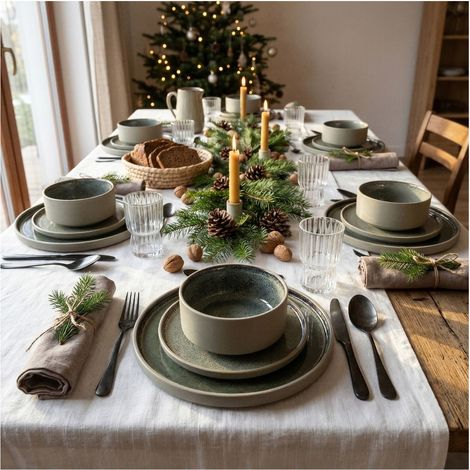SERVICE DE TABLE 18 PIÈCES POUR 6 PERSONNES