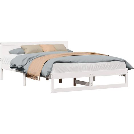 Maison Exclusive - Struttura del letto Bianco 140 x 200 cm Pino massello