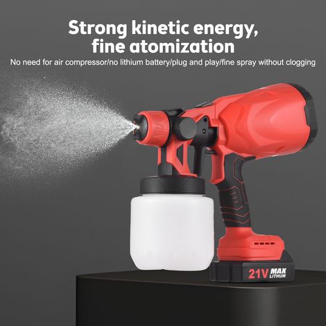 Pistolet à peinture sans fil 21V Max [4 buses cuivre, 3 modes, 800ml] (1/5)