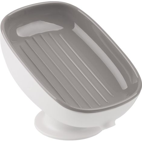 Selbstentleerende Seifenschale für Spülbecken, Küchen, Badewannen und Seifenhalter, grau (1/5)