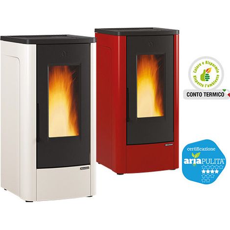 Estufa de pellet Dahiana VFS Bordeaux – 10 kW – La Nordica – Calefacción para ambientes de hasta 287 m³