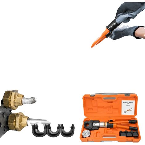 Pinza crimpatrice idraulica, forza massima 10T, lunghezza totale 41 cm, impugnatura ergonomica, compatibile con U16 U20 U25 U32, corsa 20 mm (1/5)