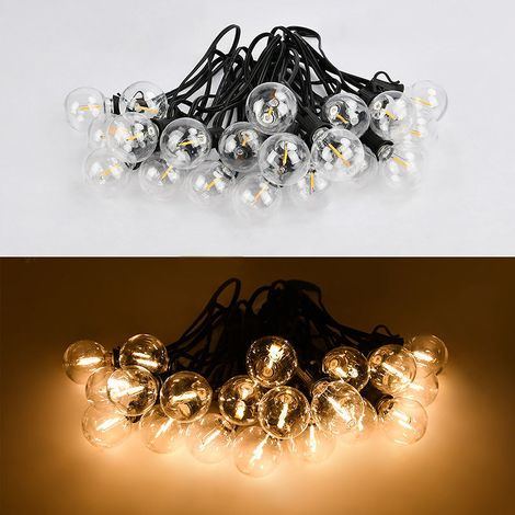 CYUNSHOP Guirlande G40 étanche 7.5m-25 lampes, 220V UE, 2 ampoules de rechange, jardin/camping. (1/5)