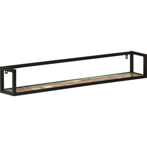 Étagères murales 2 pcs,Étagère flottante 110x17x17cm bois récupération massif/fer CFW18105 (1/5)