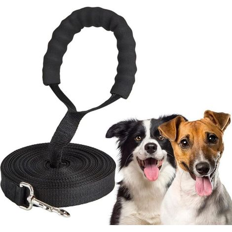 Longe pour Chien - Longe Chien - 10M - Nylon Résistant - Poignée Rembourrée - Mousqueton Robuste (1/4)