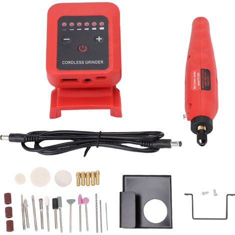 Kit d'outils rotatifs sans fil, 6 vitesses, 6 000 à 18 000 tr/min, fonctionne sur batterie, électrique avec sortie USB Type C