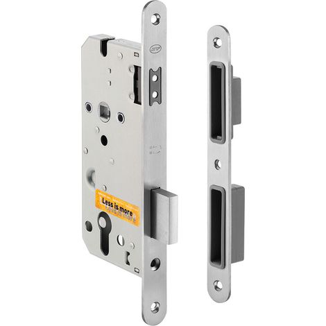 Cerradura magnética de caja europea – Cuadradillo 8x8 mm – Picaporte silencioso y reversible – Acabado en inox – Mengual (1/5)