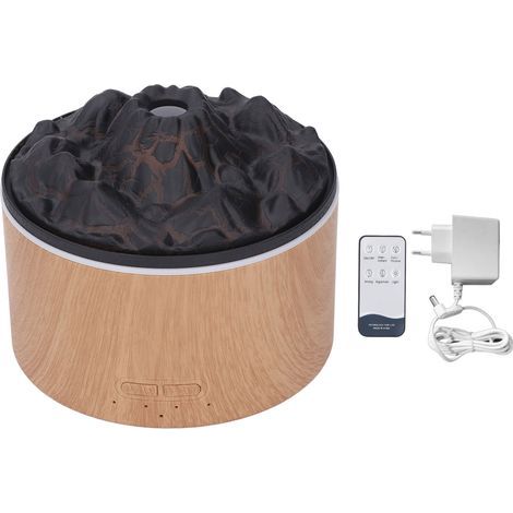Humidificateur diffuseur de lumière LED 330ml, double couleur, 4 minuteries, flamme volcanique, avec télécommande, prise ue (1/5)
