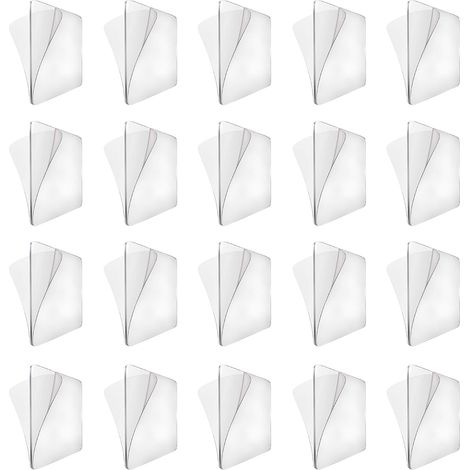 20 pcs Pastilles adhésives gel transparentes murales double face pour clés téléphone tableau de bord voiture fixation murale autocollants (1/5)