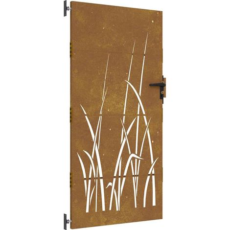 Maison Exclusive - Gartentor 85x175 cm Cortenstahl Gras-Design
