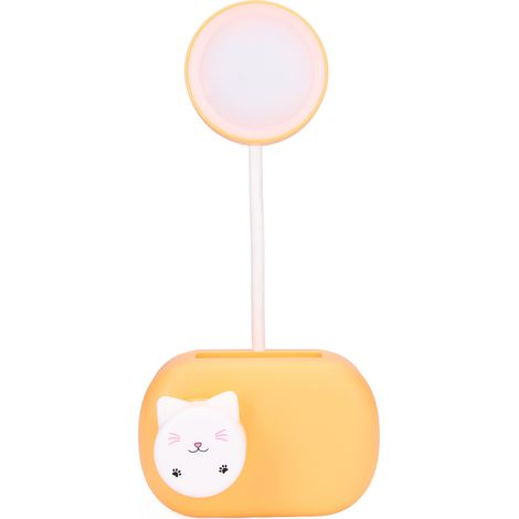 Cette lampe de bureau orange est un dispositif d'éclairage réglable, flexible, pliable et portable, adapté aux bureaux et aux chambres.