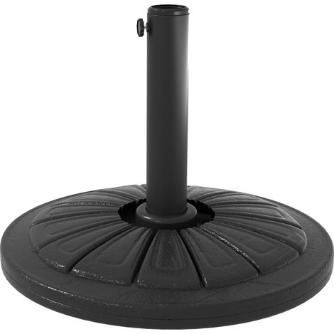 Base per Ombrellone Rotonda Ø43cm da 13kg in Cemento per Pali da 32/38/48mm, Nero